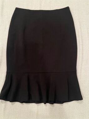 White House Black Market Black Pencil Skirt with Ruffled Hem